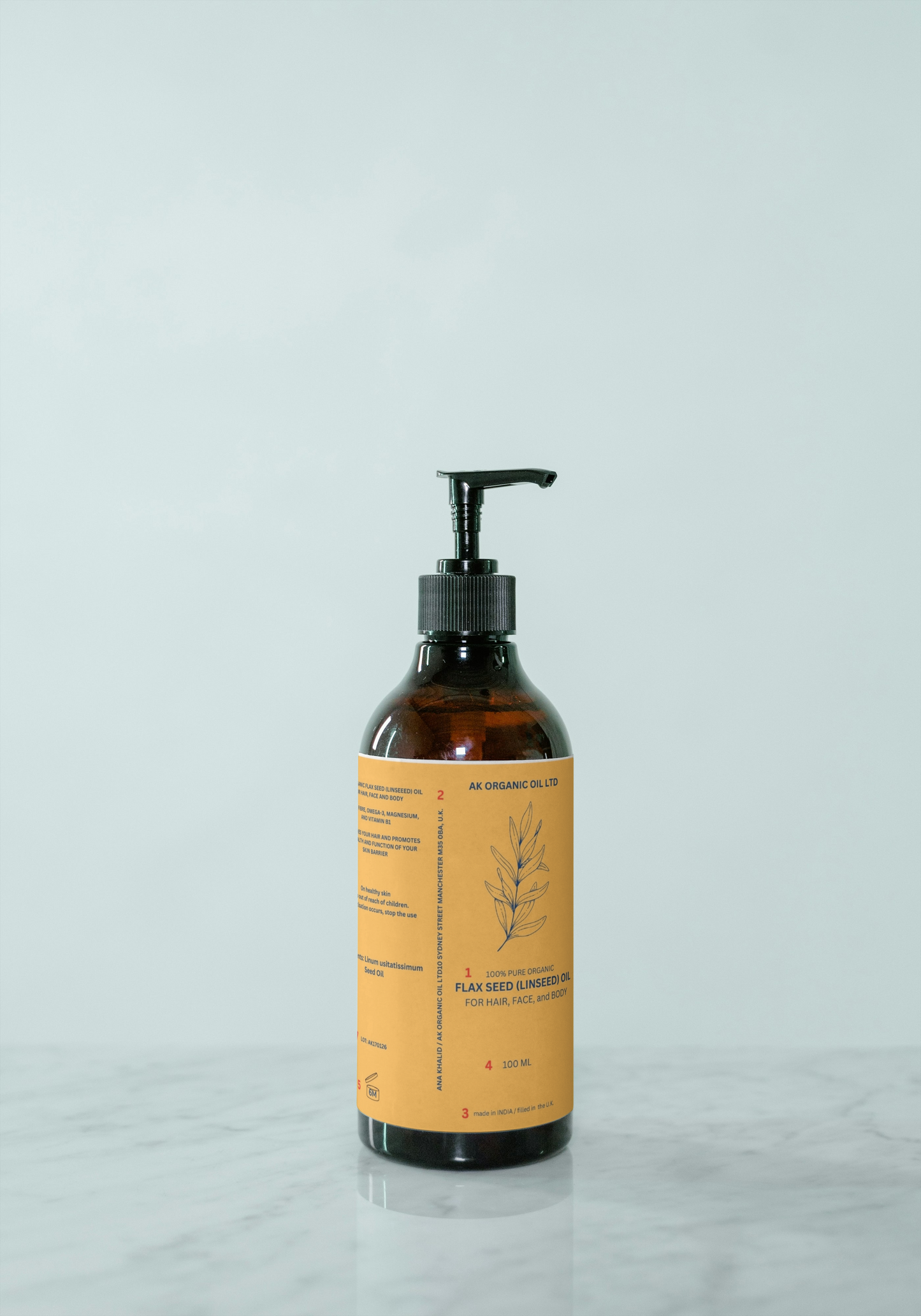 Pure Organic Flax Seed Oil