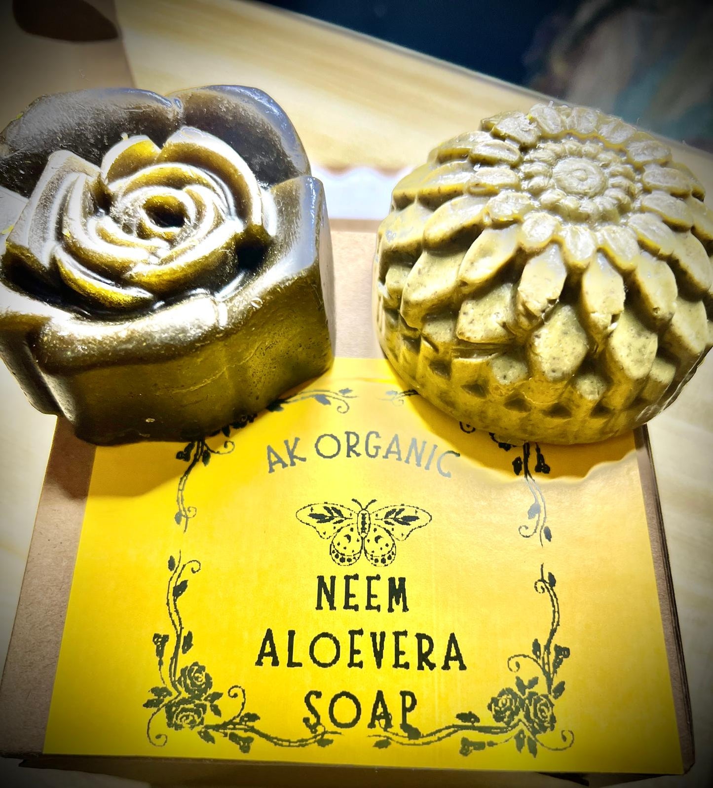 AK Organic Saffron, Neem Aloe Vera and Turmeric Soaps